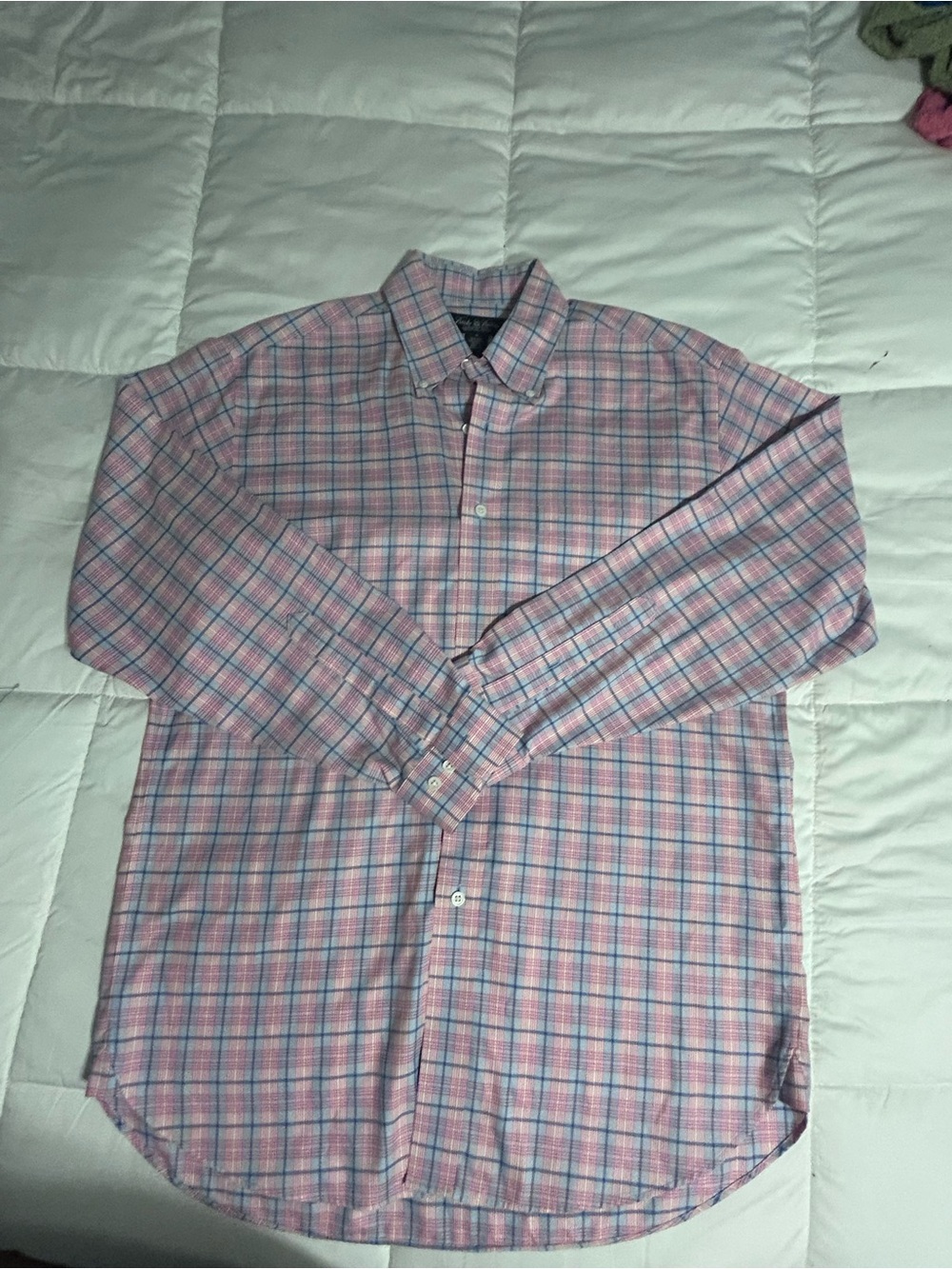 Brooks brothers Men’s  Pink Plaid Button-Down Shirt